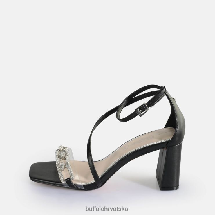 crno Buffalo travnja glam veganske sandale na petu |sandale TDD6T86